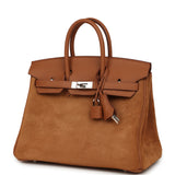 Pre-owned Hermes Birkin 25 Chamois Grizzly and Gold Swift Palladium Hardware - Thumbnail View 5