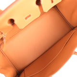 Pre-owned Hermes Birkin 25 Chamois Grizzly and Gold Swift Palladium Hardware - Thumbnail View 9