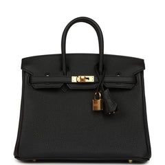 Hermes Birkin 25 Black Togo Gold Hardware