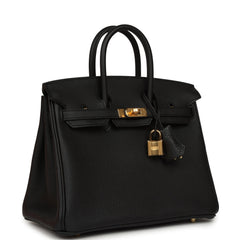 Hermes Birkin 25 Black Togo Gold Hardware