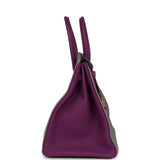 Pre-owned Hermes Special Order (HSS) Birkin 35 Gris Mouette and Anemone Togo Brushed Gold Hardware - Thumbnail View 3