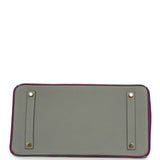 Pre-owned Hermes Special Order (HSS) Birkin 35 Gris Mouette and Anemone Togo Brushed Gold Hardware - Thumbnail View 6