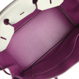 Pre-owned Hermes Special Order (HSS) Birkin 35 Gris Mouette and Anemone Togo Brushed Gold Hardware - Thumbnail View 8