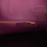 Pre-owned Hermes Special Order (HSS) Birkin 35 Gris Mouette and Anemone Togo Brushed Gold Hardware - Thumbnail View 9