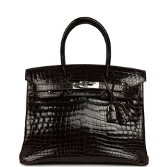 Vintage Hermes Birkin 30 Cocaon Shiny Niloticus Crocodile Palladium Hardware