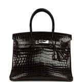 Vintage Hermes Birkin 30 Cocaon Shiny Niloticus Crocodile Palladium Hardware - Thumbnail View 1