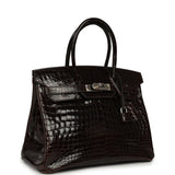 Vintage Hermes Birkin 30 Cocaon Shiny Niloticus Crocodile Palladium Hardware - Thumbnail View 2