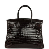 Vintage Hermes Birkin 30 Cocaon Shiny Niloticus Crocodile Palladium Hardware - Thumbnail View 4