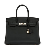Pre-owned Hermes Birkin 30 Black Togo Permabrass Hardware - Thumbnail View 1