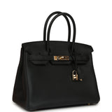 Pre-owned Hermes Birkin 30 Black Togo Permabrass Hardware - Thumbnail View 2