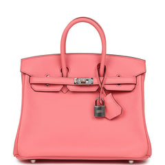 Hermes Birkin 25 Rose D'Ete Swift Palladium Hardware