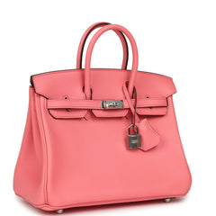Hermes Birkin 25 Rose D'Ete Swift Palladium Hardware