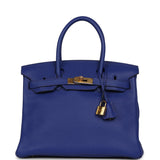 Pre-owned Hermes Birkin 30 Bleu Electric Togo Gold Hardware - Thumbnail View 1
