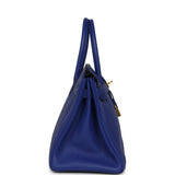 Pre-owned Hermes Birkin 30 Bleu Electric Togo Gold Hardware - Thumbnail View 3