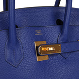 Pre-owned Hermes Birkin 30 Bleu Electric Togo Gold Hardware - Thumbnail View 7