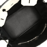 Pre-owned Hermes Special Order (HSS) Birkin 35 White and Black Clemence Palladium Hardware - Thumbnail View 8