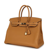 Pre-owned Hermes Birkin 35 Naturel Sable Togo Gold Hardware - Thumbnail View 5