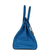Pre-owned Hermes Special Order (HSS) Birkin 35 Bleu Hydra Verso Swift Brushed Gold Hardware - Thumbnail View 3