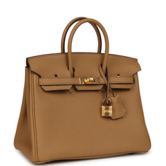 Hermes Birkin 25 Biscuit Togo Gold Hardware