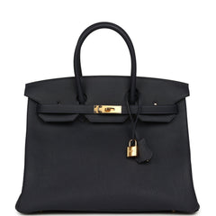 Hermes Birkin 35 Bleu Nuit Togo Gold Hardware