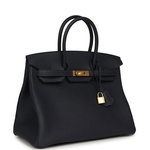 Hermes Birkin 35 Bleu Nuit Togo Gold Hardware