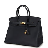Hermes Birkin 35 Bleu Nuit Togo Gold Hardware - Thumbnail View 5