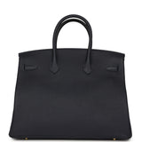 Hermes Birkin 35 Bleu Nuit Togo Gold Hardware - Thumbnail View 4