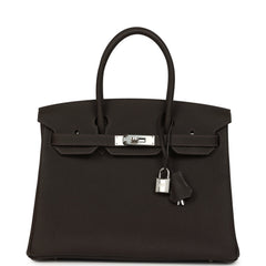 Hermes Birkin 30 Bai Brun Togo Palladium Hardware