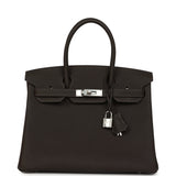 Hermes Birkin 30 Bai Brun Togo Palladium Hardware - Thumbnail View 1