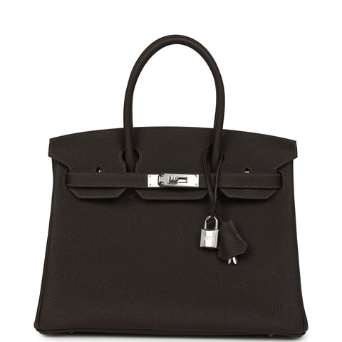 Hermes Birkin 30 Bai Brun Togo Palladium Hardware