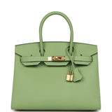 Hermes Birkin Sellier 30 Vert Criquet Epsom Gold Hardware - Thumbnail View 1