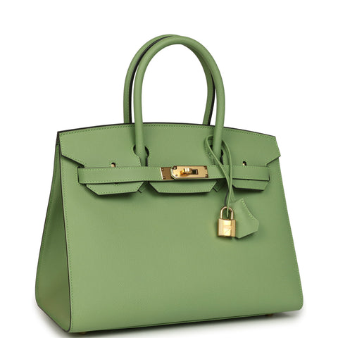 Hermes Birkin Sellier 30 Vert Criquet Epsom Gold Hardware