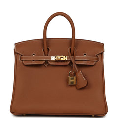 Hermes Birkin 25 Gold Togo Gold Hardware