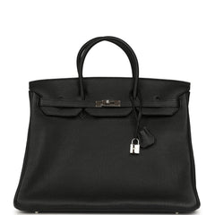 Pre-owned Hermes Birkin 40 Black Togo Palladium Hardware