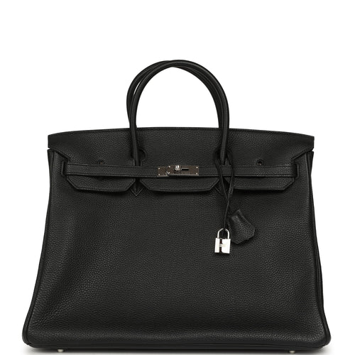 Pre-owned Hermes Birkin 40 Black Togo Palladium Hardware