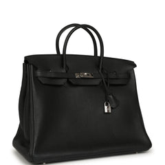 Pre-owned Hermes Birkin 40 Black Togo Palladium Hardware