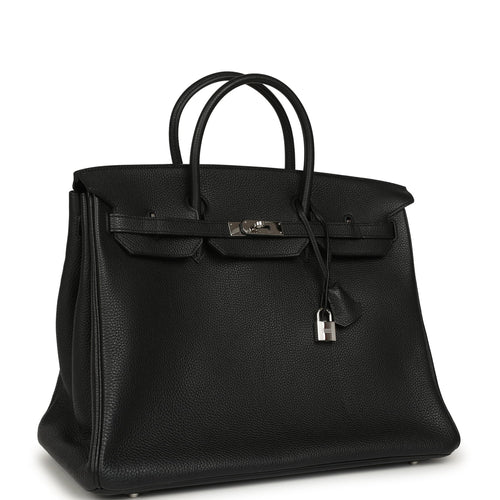 Pre-owned Hermes Birkin 40 Black Togo Palladium Hardware