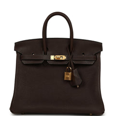 Hermes Birkin 25 Ebene Barenia Faubourg Gold Hardware
