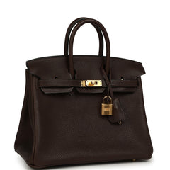 Hermes Birkin 25 Ebene Barenia Faubourg Gold Hardware