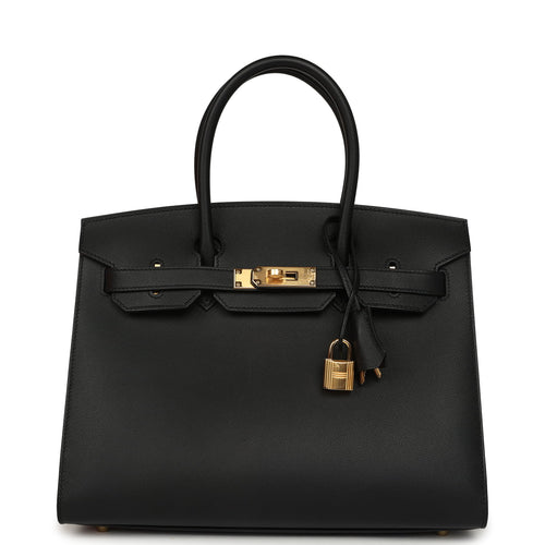 Hermes Birkin Sellier 30 Black Madame Gold Hardware