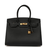 Hermes Birkin Sellier 30 Black Madame Gold Hardware - Thumbnail View 1