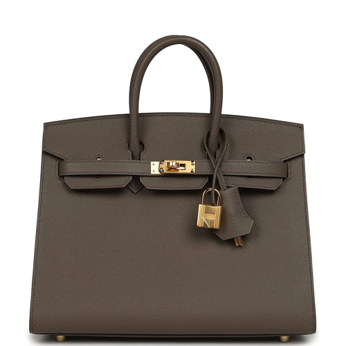Hermes Birkin Sellier 25 Etain Epsom Gold Hardware