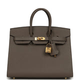 Hermes Birkin Sellier 25 Etain Epsom Gold Hardware - Thumbnail View 1