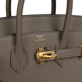 Hermes Birkin Sellier 25 Etain Epsom Gold Hardware - Thumbnail View 7