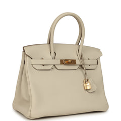 Hermes Birkin 30 Craie Togo Rose Gold Hardware