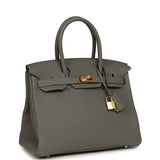Hermes Birkin 30 Gris Meyer Togo Gold Hardware - Thumbnail View 2