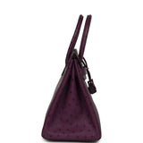 Pre-owned Hermes Birkin 30 Violet Ostrich Palladium Hardware - Thumbnail View 3