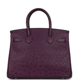 Pre-owned Hermes Birkin 30 Violet Ostrich Palladium Hardware - Thumbnail View 4
