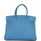 Pre-owned Hermes Birkin 30 Bleu Paradise Clemence Palladium Hardware - Thumbnail View 4