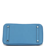 Pre-owned Hermes Birkin 30 Bleu Paradise Clemence Palladium Hardware - Thumbnail View 6